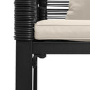 vidaXL Kerti pad Fekete és krémfehér 117 x 54 x 74.5 cm polirattan