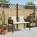 vidaXL Kerti pad Fekete és krémfehér 117 x 54 x 74.5 cm polirattan