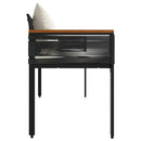 vidaXL Kerti pad Fekete és krémfehér 117 x 54 x 74.5 cm polirattan