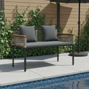 vidaXL Kerti pad Szürke és sötétszürke 117 x 54 x 74.5 cm polirattan