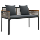 vidaXL Kerti pad Szürke és sötétszürke 117 x 54 x 74.5 cm polirattan