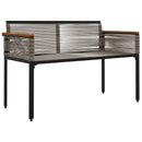 vidaXL Kerti pad Szürke és sötétszürke 117 x 54 x 74.5 cm polirattan