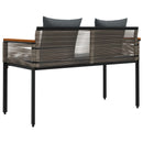 vidaXL Kerti pad Szürke és sötétszürke 117 x 54 x 74.5 cm polirattan