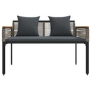 vidaXL Kerti pad Szürke és sötétszürke 117 x 54 x 74.5 cm polirattan