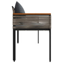 vidaXL Kerti pad Szürke és sötétszürke 117 x 54 x 74.5 cm polirattan