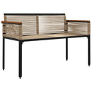 vidaXL Kerti pad Beige és Krémszínű 117 x 54 x 74.5 cm polirattan