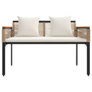 vidaXL Kerti pad Beige és Krémszínű 117 x 54 x 74.5 cm polirattan