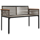 vidaXL Kerti pad Szürke és sötétkék 117 x 54 x 74.5 cm polirattan