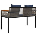 vidaXL Kerti pad Szürke és sötétkék 117 x 54 x 74.5 cm polirattan
