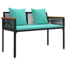 vidaXL Kerti pad Fekete és Türkiz 117 x 54 x 74.5 cm polirattan