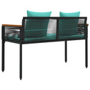 vidaXL Kerti pad Fekete és Türkiz 117 x 54 x 74.5 cm polirattan