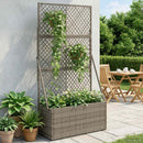 vidaXL Kertész cserép rácsos változattal Szürke 70 x 30 x 135 cm