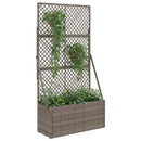 vidaXL Kertész cserép rácsos változattal Szürke 70 x 30 x 135 cm