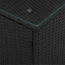 vidaXL Oldal asztal Fekete 35 x 35 x 70 cm polirattan