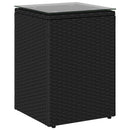 vidaXL Oldal asztal Fekete 35 x 35 x 70 cm polirattan