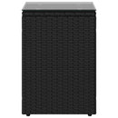 vidaXL Oldal asztal Fekete 35 x 35 x 70 cm polirattan