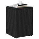 vidaXL Oldal asztal Fekete 35 x 35 x 70 cm polirattan