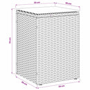 vidaXL Oldal asztal Fekete 35 x 35 x 70 cm polirattan