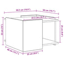 vidaXL Dohányzóasztal Fekete Tölgy 50,5 x 50 x 33 cm Szerelt Fa