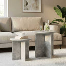 vidaXL Kisasztal készlet 2 db Betonszürke Ø 45 x 45 cm Mérnöki fa