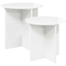 vidaXL Kisasztal készlet tárolóval 2 pcs Magasfényű Fehér Mérnöki fa