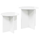 vidaXL Kisasztal készlet tárolóval 2 pcs Magasfényű Fehér Mérnöki fa