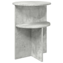 vidaXL Oldal asztal tárolóval Betonszürke Ø 39,5 x 55 cm Szerelt Fa