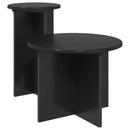 vidaXL Kisasztal készlet 2 db Fekete Tölgy Ø 45 x 35 cm Szerelt Fa