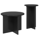 vidaXL Kisasztal készlet 2 db Fekete Tölgy Ø 45 x 35 cm Szerelt Fa