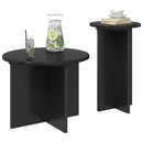vidaXL Kisasztal készlet 2 db Fekete Tölgy Ø 45 x 35 cm Szerelt Fa