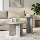 vidaXL Kisasztal készlet 2 db Betonszürke Ø 45 x 35 cm Szerelt Fa