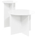 vidaXL Kisasztal készlet tárolóval 2 pcs Magasfényű Fehér Szerelt Fa