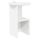vidaXL Oldal asztal Fehér Ø 39,5 x 55 cm Szerelt Fa
