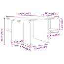 vidaXL Dohányzóasztal Fehér 87 x 50 x 45 cm Mérnöki fa