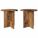 vidaXL Oldal asztal tárolóval 2 pcs Antik Fa Ø 39 x 38 cm Szerelt Fa