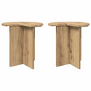 vidaXL Oldal asztal 2 pcs Kézműves Tölgy Ø 39 x 38 cm Szerelt Fa