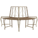 vidaXL Fa pad 4-Ülőhelyek száma 160 x 80 x 89 cm Acél Antik Barna