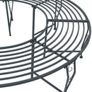 vidaXL Fa pad 8-Ülőhelyek száma Ø 160 x 44 cm Acél Ezüst Szürke Kerek