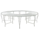 vidaXL Fa pad 8-Ülőhelyek száma Ø 160 x 44 cm Acél Antik fehér Kerek