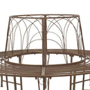 vidaXL Fa pad 8-Ülőhelyek száma Ø 160 x 89 cm Acél Antik Barna Kerek