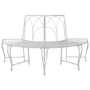 vidaXL Fa pad 4-Ülőhelyek száma 160 x 80 x 89 cm Acél Antik fehér