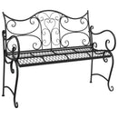 vidaXL Kerti pad 2-Ülőhelyek száma 114 x 56,5 x 90 cm Acél Fekete