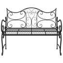 vidaXL Kerti pad 2-Ülőhelyek száma 114 x 56,5 x 90 cm Acél Fekete