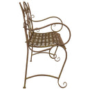 vidaXL Kerti pad 2-Ülőhelyek száma 114 x 56,5 x 90 cm Acél Antik Barna