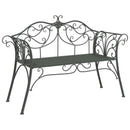 vidaXL Kerti pad 2-Ülőhelyek száma 130 x 47 x 90 cm Acél Ezüst Szürke