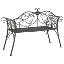 vidaXL Kerti pad 2-Ülőhelyek száma 130 x 47 x 90 cm Acél Ezüst Szürke