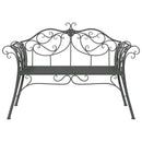 vidaXL Kerti pad 2-Ülőhelyek száma 130 x 47 x 90 cm Acél Ezüst Szürke