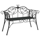 vidaXL Kerti pad 2-Ülőhelyek száma 130 x 47 x 90 cm Acél Fekete