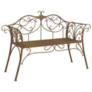 vidaXL Kerti pad 2-Ülőhelyek száma 130 x 47 x 90 cm Acél Antik Barna