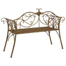 vidaXL Kerti pad 2-Ülőhelyek száma 130 x 47 x 90 cm Acél Antik Barna